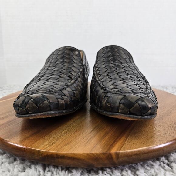 Paul Fredrick Mens 9.5 Brown Checkered Woven Casual Lifestyle Loafer Dress Shoe main image 8